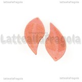 Coppia Ciondoli Foglie in Alcantara Rosa 44x16mm 