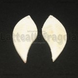 Coppia Ciondoli Foglie in Alcantara Bianco 44x16mm
