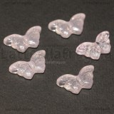 5 Farfalle in Vetro Rosa con foro passante 15x8mm