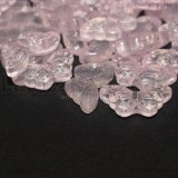 5 Farfalle in Vetro Rosa con foro passante 15x8mm