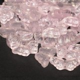 5 Farfalle in Vetro Rosa con foro passante 15x8mm
