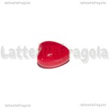 3 Cuori in Ceramica Rosso foro passante 13x11mm