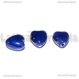 3 Cuori in Ceramica Blu foro passante 13x11mm