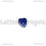 3 Cuori in Ceramica Blu foro passante 13x11mm
