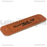 5 Etichette in Similpelle Fantasia Cuore Handmade 50x15mm