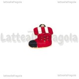 Charm Calza Natalizia in metallo dorato smaltato 19x15.5mm