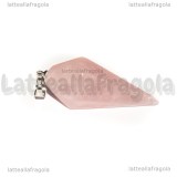 Pendolino in Quarzo Rosa 38.5x16x14.5mm