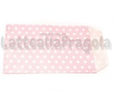 5 Buste in Carta Kraft Rosa Pois Bianchi 15x8cm
