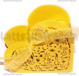 Scatola Cuore Filigranato in cartone dorato 9.5x8.9cm