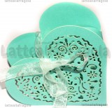 Scatola Cuore Filigranato in cartone azzurro 9.5x8.9cm