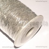 100Metri (Bobina) di Catena  a pallini in metallo toni argentati 1.5mm