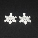 Ciondolo Fiocco di Neve in metallo smaltato Bianco 20.5x15.5mm