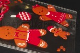 5 Buste Gingerbread in plastica trasparente 27x13mm