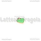 Charm Cuore in metallo smaltato dorato Tiffany 12x10mm