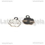 Charm Nuvola in metallo argentato smaltato 13x12mm