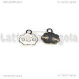 Charm Nuvola in metallo argentato smaltato 13x12mm