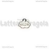 Charm Nuvola in metallo argentato smaltato 13x12mm