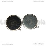 Coppia Orecchini a perno in Acciaio Inox con asola e base 16mm 