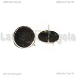 Coppia Orecchini a perno in Acciaio Inox con asola e base 16mm