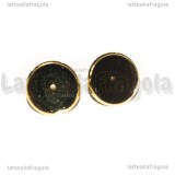 Coppia Orecchini a perno in Acciaio Inox Doratp con base 16mm 
