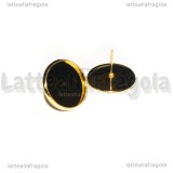 Coppia Orecchini a perno in Acciaio Inox Doratp con base 16mm