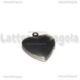 Ciondolo Cuore Apribile Filigranato in Acciaio Inox 22x19mm