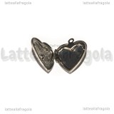Ciondolo Cuore Apribile Filigranato in Acciaio Inox 22x19mm