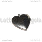 Ciondolo Cuore Apribile in Acciaio Inox decorato 29x28.5mm
