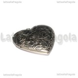 Ciondolo Cuore Apribile in Acciaio Inox decorato 29x28.5mm
