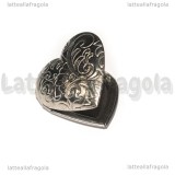 Ciondolo Cuore Apribile in Acciaio Inox decorato 29x28.5mm