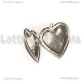 Ciondolo Cuore Apribile in Acciaio Inox decorato 29x28.5mm