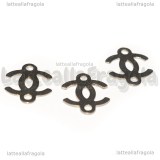 3 Connettori Chanel in Acciaio Inox 13x11mm
