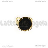 Base anello in Acciaio Inox Dorato regolabile con base tonda 14mm