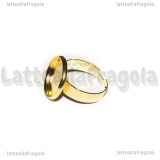 Base anello in Acciaio Inox Dorato regolabile con base tonda 14mm