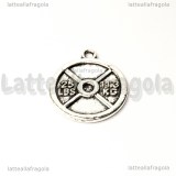 Charm Disco per bilanciere in metallo argento antico 20mm