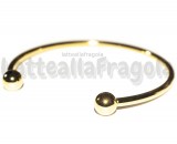 Base Bracciale Rigido in Acciaio Inox Dorato sfere svitabili 60mm