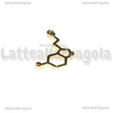 Ciondolo Molecola Serotonina in metallo gold plated 25x13mm