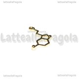 Ciondolo Molecola Serotonina in metallo gold plated 25x13mm