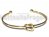 Base Bracciale Rigido Nodino in Acciaio Inox Dorato 65mm