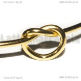 Base Bracciale Rigido Nodino in Acciaio Inox Dorato 65mm