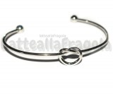 Base Bracciale Rigido Nodino in Acciaio Inox 65mm