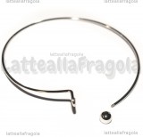 Base Bracciale Rigido in Acciaio Inox sfera svitabile 60mm