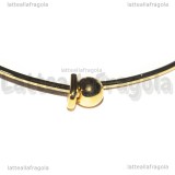 Base Bracciale Rigido in Acciaio Inox Dorato sfera svitabile 60mm