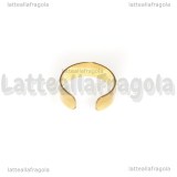 Base Anello regolabile in Acciaio Inox Dorato fascia con anellino per charms