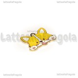 Ciondolo Cane Corgi in metallo smaltato dorato 24x19mm