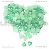 50 Cabochon a cuore falsa perla azzurra 9mm