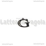 Ciondolo Lettera G in Acciaio Inox con alloggiamenti per strass 16x15.5mm