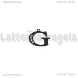 Ciondolo Lettera G in Acciaio Inox con alloggiamenti per strass 16x15.5mm