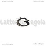 Ciondolo Lettera G in Acciaio Inox con alloggiamenti per strass 16x15.5mm