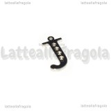Ciondolo Lettera J in Acciaio Inox con alloggiamenti per strass 16x10mm